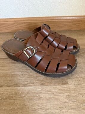Vintage 90s Y2K Faded Glory Leather Fisherman Style Chunky Sandals Women’s 8.5